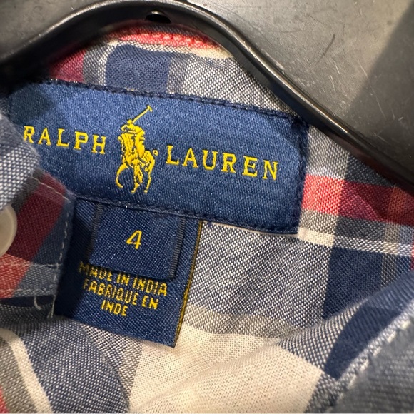 Ralph Lauren Boys Short Sleeve Plaid Shirt 100% Cotton Size 4 NWT - Picture 6 of 9